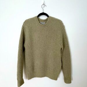 Zara medium knit sweater jumper green wool alpaca warm winter